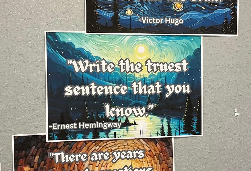 Quote and reflection wall